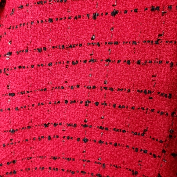 Worthington Womens Blazer Open Front Tweed Red & Black Plus Size XXL Jacket - Picture 13 of 16